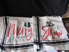 Set of 4 Christmas Pillow Throw Covers 17x17  Winter  Holiday --  LOOK!!!