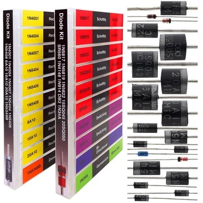 EEEEE 20 Kinds 200 Diode Assortment Kit 6A10 10A10 20A10 200pcs 20 Types