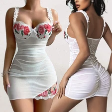 Sexy Lingerie Slimming Lace See Through Dress Sleepwear Nighty Mischievous Girl