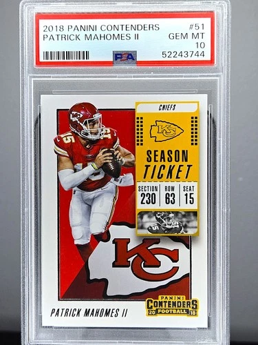 2018 Panini Contenders PATRICK MAHOMES II 2nd Year #51 PSA 10 GEM MT Chiefs