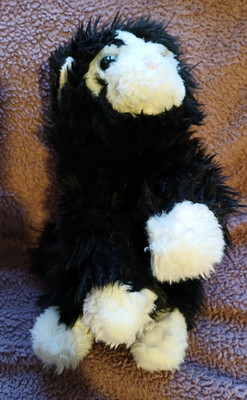 Vintage Tesco Cuddle Me Friends schwarz-weiße Katze Stofftier Plüschtier