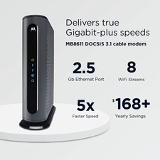 Motorola MB8611 DOCSIS 3.1 Multi-Gig Cable Modem - USED - WORKS GREAT