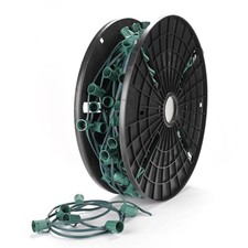 DELight Commercial 250Ft C9 Christmas Light Spool Set UL Listed Light Sockets