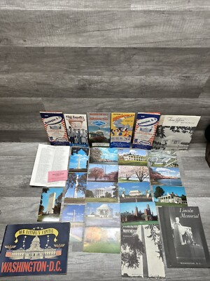 LARGE LOT Vintage TOURIST Brochures Postcards WASHINGTON D.C. Monuments