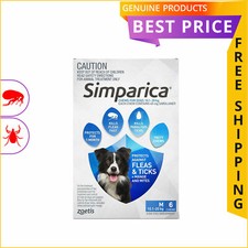 SIMPARICA for Dogs 6 Doses All Sizes Flea and Tick Prevention Long Expiry