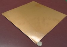101 Copper Sheet 1/8 to 1/4 Hard .063" Thick x 12.0" Wide x 12.0" Length