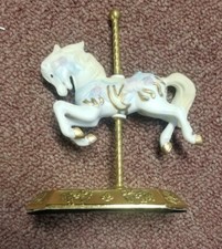 Vintage Westminster Mini Carousel Collection Porcelain Bisque Horse 7.5938 w/Box