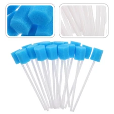 Disposable Oral Care Sponge Swab Stick Tooth Cleaning Mouth Swabs Cleaner - Blue