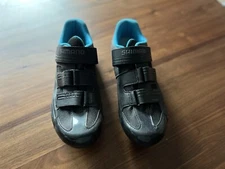 Shimano Womens SH-RP3W Cycling Spin Shoes 42 9.5 Black Blue Bike Spin Road Clips