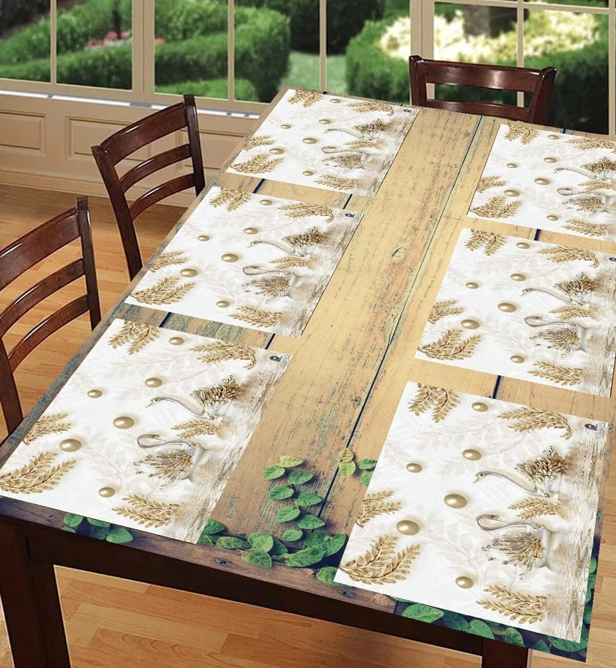 PVC Table Mats Vinyl Dining Table, Non-Slip Stain Resistant Kitchen US - Image 3 of 3