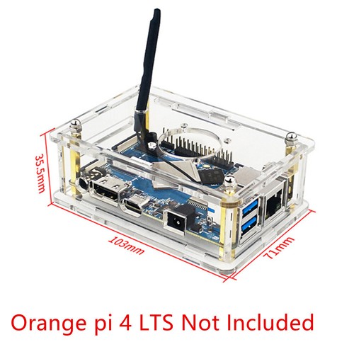 DIY Acrylic Protective Case Shell With Heat Cooling Fan for Orange pi 4 LTS - Afbeelding 3 van 9