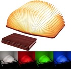 LED Book Light Wooden Folding Lamp Magnetic USB Rechargable with Remote Control
