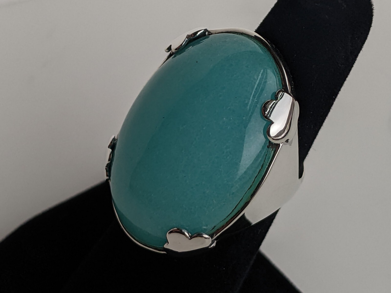 Sterling Silver Amazonite Statement Ring 24.3g Sz… - image 6