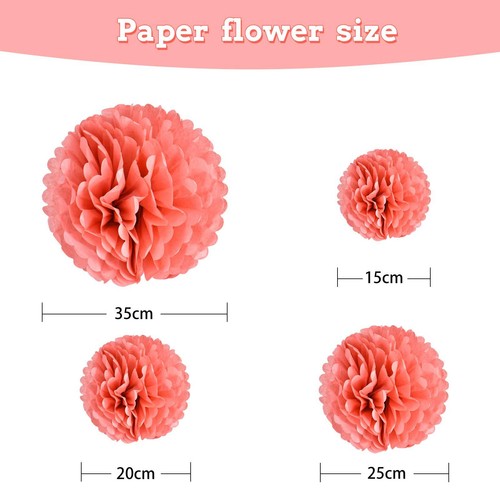 Rose Gold Pom Pom Decorations Wedding Decorations Metallic Foil Tissue Paper ... - Picture 3 of 7
