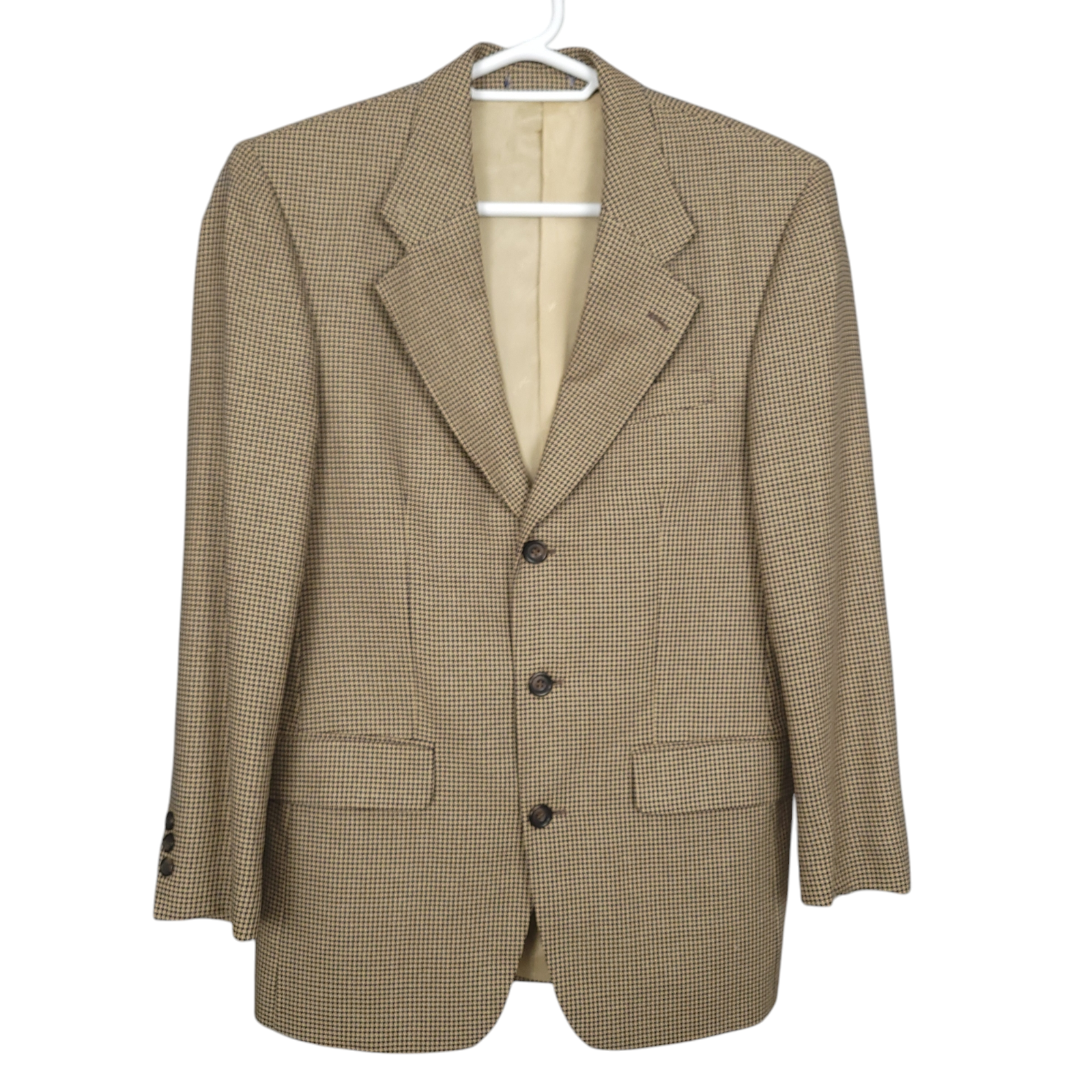 Blazer uomo YVES SAINT LAURENT YSL 41" petto marrone pied de poule giacca lana seta
