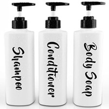 Refillable Shampoo Conditioner and Body Wash Dispenser Bottles with Pump