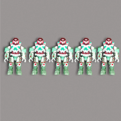 5Pcs Mega Construx Halo UNSC Heroes Series #18 Spartan MK VII Peppermint Figure - Picture 1 of 3
