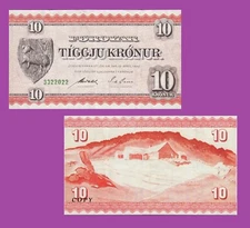 Faroe Islands 10 Kroner banknote 1949 - Copy