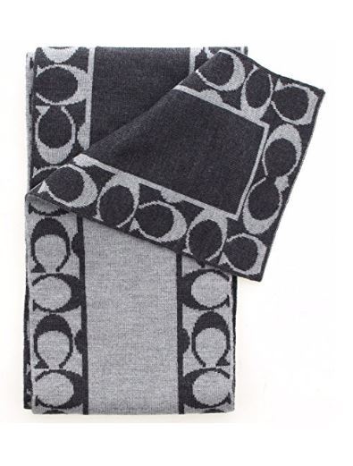 Coach Scarf Women's Signature C Logo 83099 Wool Knit Neck Wrap, $98