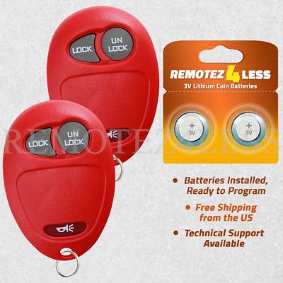 2 for 2006 2007 2008 2009 2010 Hummer H3 Keyless Entry Remote Car Key Fob Red