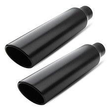 Pair Stainless Steel Exhaust Tip 2.5 Inlet - 4 Outlet - 17 Long Black Weld-on Pair Stainless Steel Exhaust Tip 2.5 Inlet - 4 Outlet - 17 Long Black Weld-on