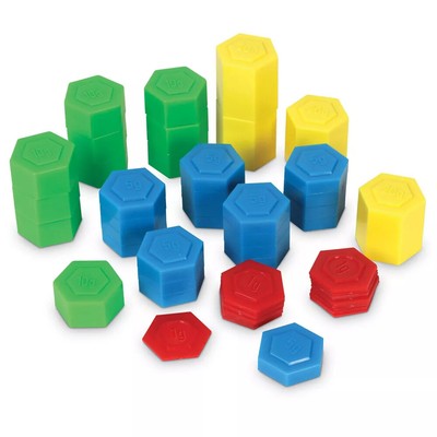 Learning Resources Set of 54 Hexagram Weights Ages 8plus Math Teacher Supplies