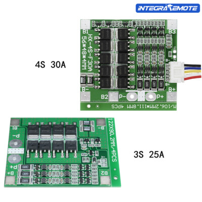 For 18650 Li-ion Li-ion Battery Cell 3S/4S 25A/30A BMS PCB Protection Board