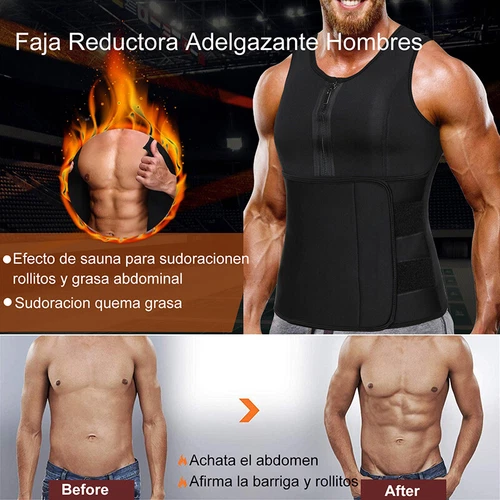 Traje de sauna Fajas Reductoras De Adelgazar Checo moldeador de cuerpo para hombre - Imagen 5 de 24