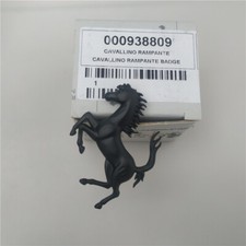 1x Ferrari Roma Front Bumper Matte Black Horse Emblem Badge Brand New
