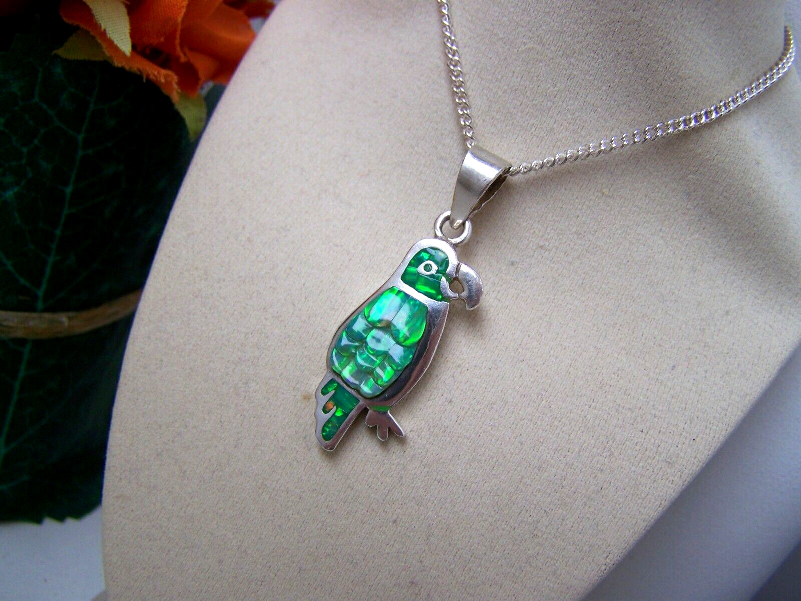 VINTAGE 950 SOLID STERLING SILVER OPAL DOUBLET PA… - image 4