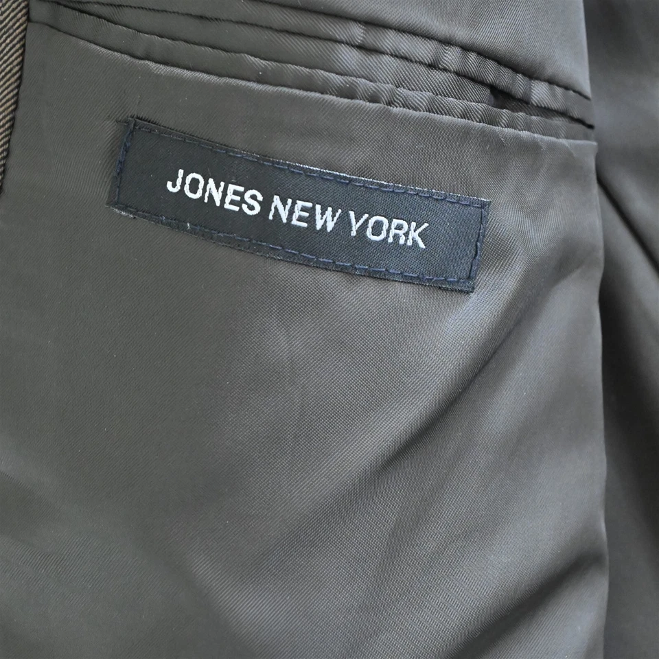 Jones New York 46L 34x30 Marrón Espiga 100% Lana Hombre Chaqueta Pantalones Traje Foto 4 de 4
