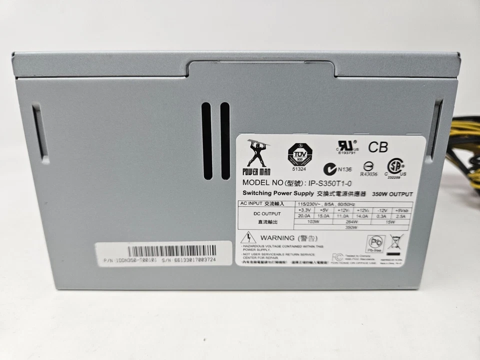 Power Man IP-S350T1-0 350W ATX Power Supply - TESTED Computer PSU - Image 3 of 4