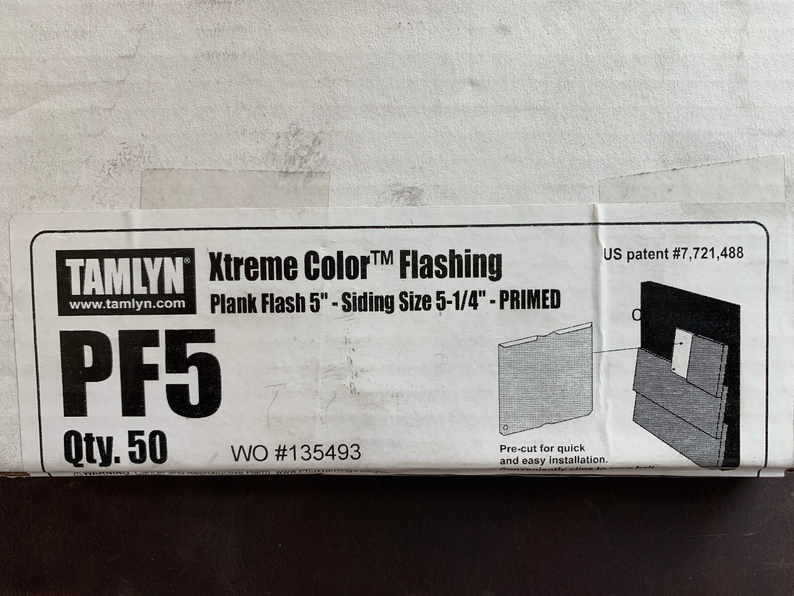 Tamlyn PF5 butt joint flashing for 5 1/4 inch fiber cement siding (box