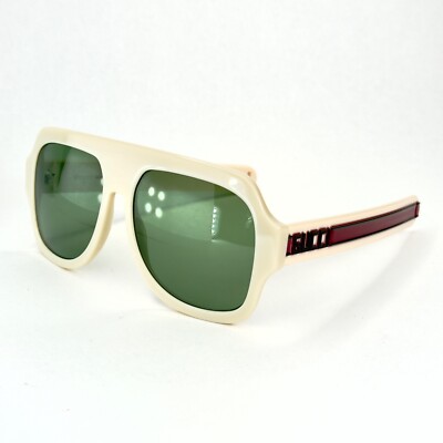 GUCCI GG0255S AUTHENTIC SEGA 0255 Ivory Green Stripe Unisex Sport