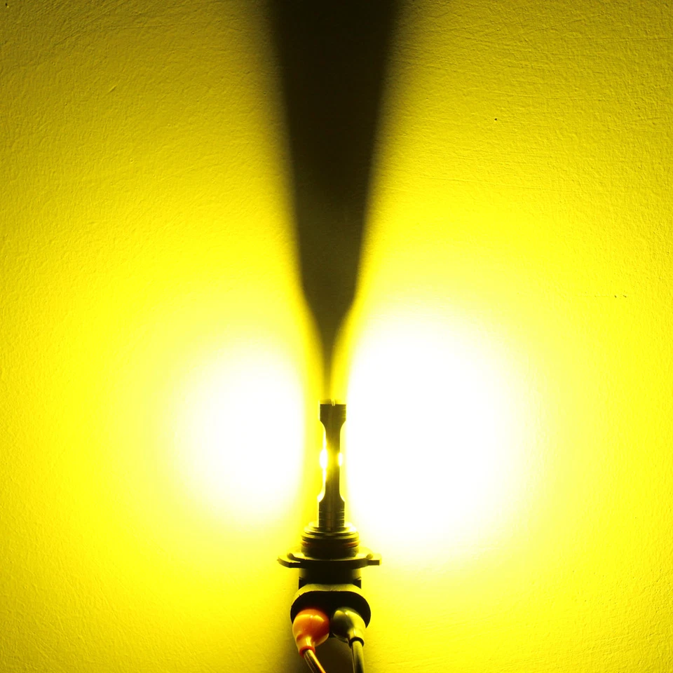 Bombilla antiniebla LED Allá Lighting 9006, súper brillante 3000K amarillo brillante Foto 3 de 4