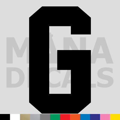 Jersey Letter G Vinyl Die Cut Decal Sticker - Sport Athlete Alphabet Varsity