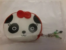 SMALL "PANDA" PURSE WITH CHARM ZIPPER PULL - SHOE CHARM - PURSE/HANDBAG CHARM