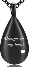 Always in my Heart Urn Necklaces for Ashes Cremation Keepsake Memorial Pendant