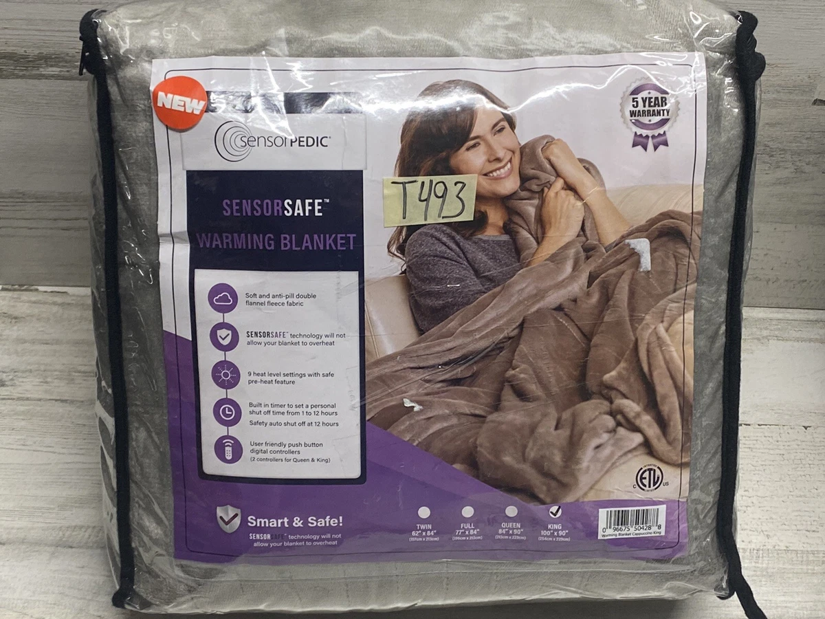 SensorPedic Heated Electric Blanket with SensorSafe King Cappuccino | eBay