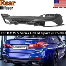 Rear Bumper Lip Diffuser M Performance Style For 2017-22 BMW G30 Carbon Painted