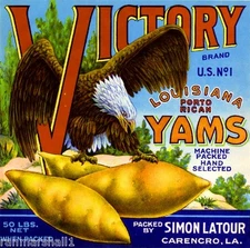 Carencro Victory Eagle Sweet Potato Yam Yams Vegetable Crate Label Art Print