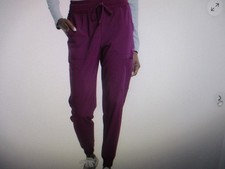 NWT Dickies Women's Jogger Scrub Pants,Wine Color,4-Way Stretch,Sz M,29" Inseam