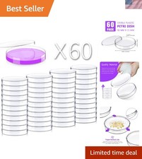 Multifunctional Sterile Plastic Petri Dishes, 60 Pcs, 90mm - Eco-Friendly Design