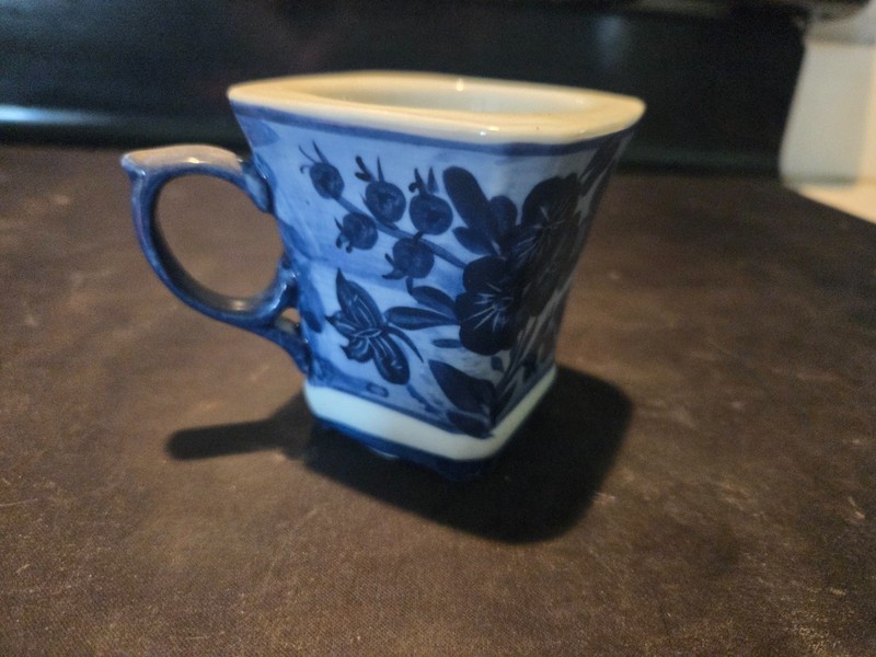 Small blue floral sugar bowl
