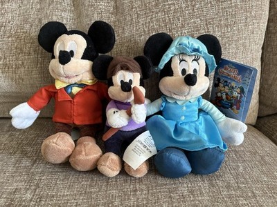 Disney Store Mickey's Christmas Carol Minnie Mickey Mouse Plüschtier Stofftier Set Etikett