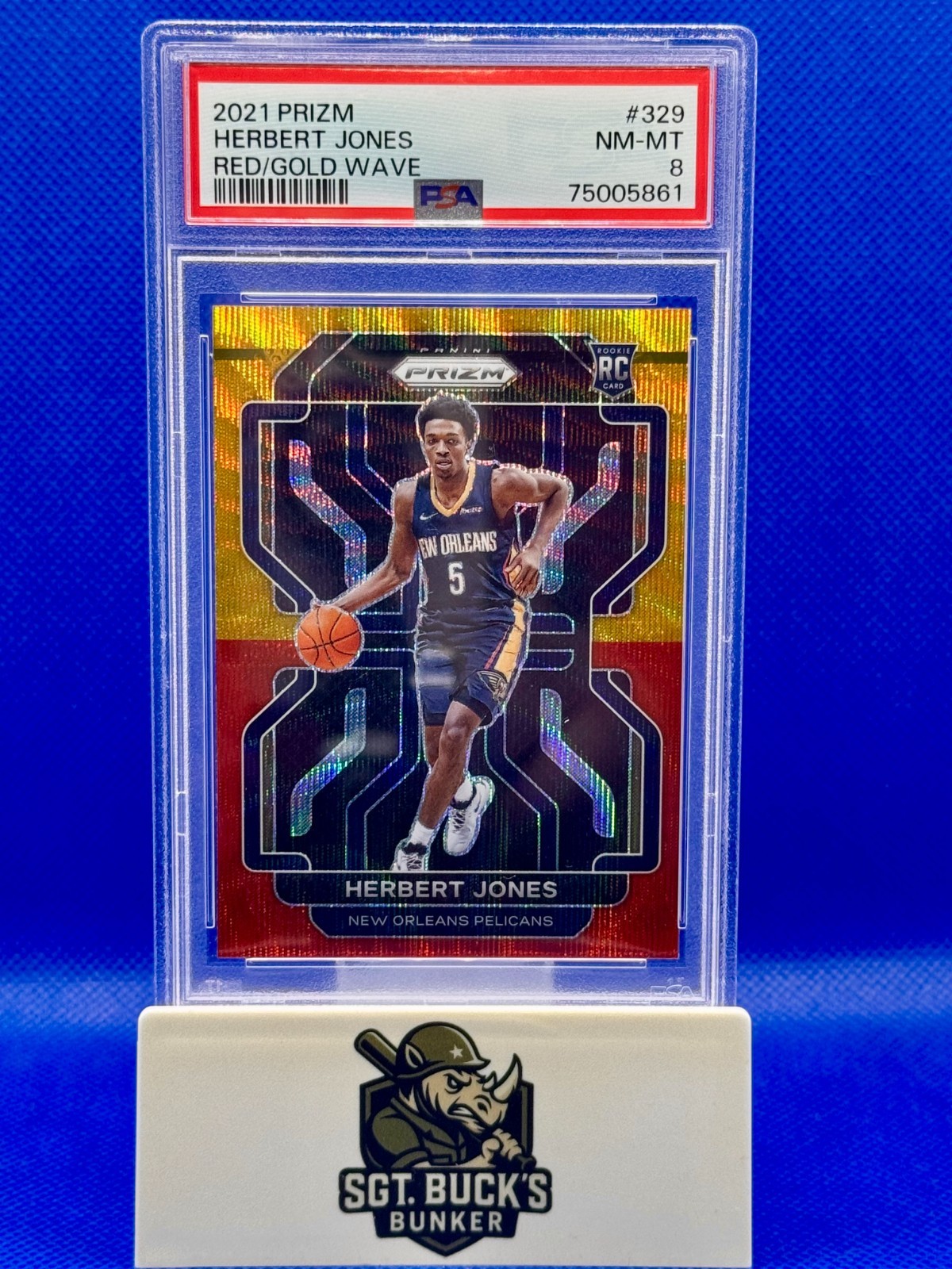 2021-22 Panini Prizm Herbert Jones #329 Asia Gold Red Wave Prizm Rookie RC