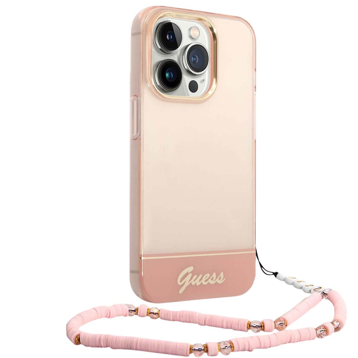 Coque Guess iPhone 14 Pro Max rose pour soirées et sorties mode