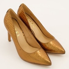 Image of Ravel Women's Bronze Edson Heels Court Shoes Stilettos Croc Effect UK 5 EU 38