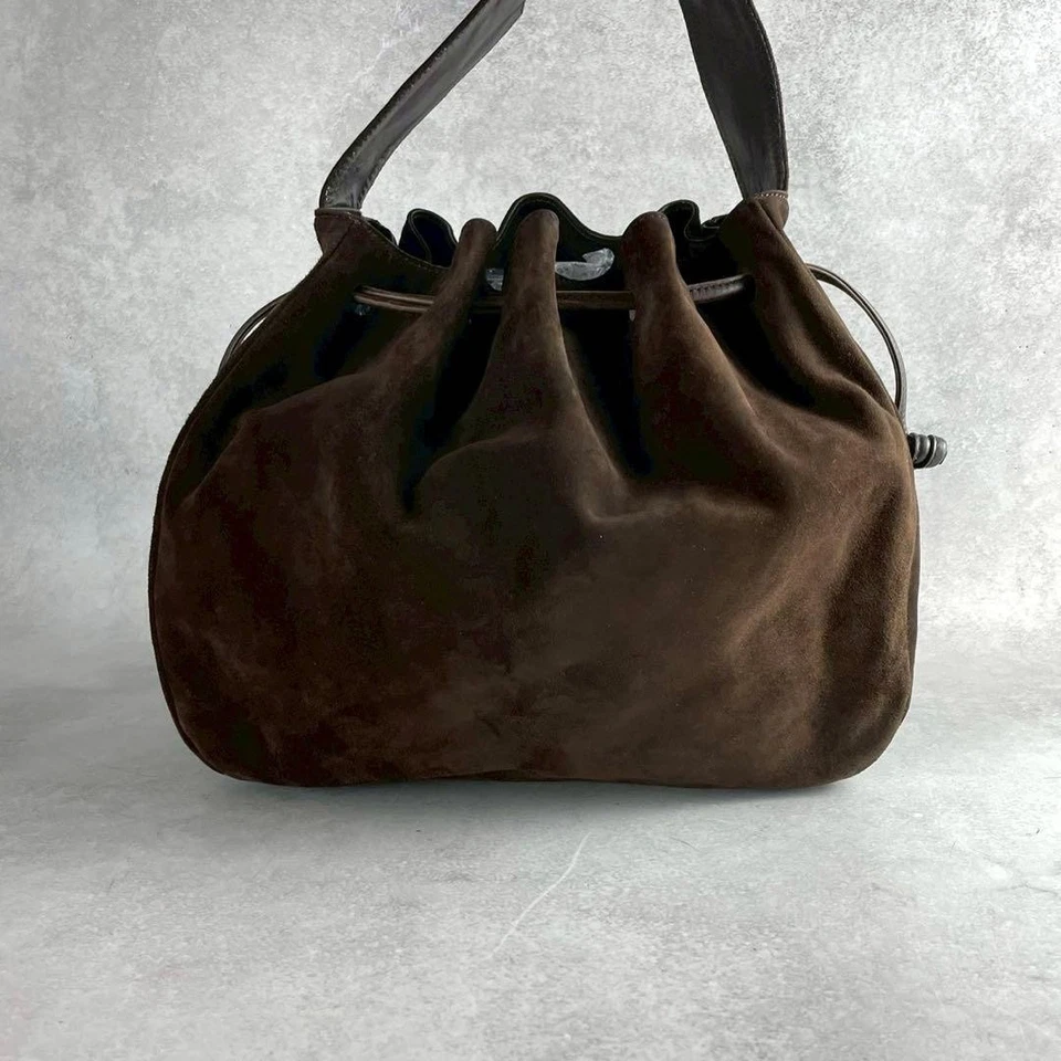 Salvatore Ferragamo Vintage Suede Leather Shoulder Bag Gancini Italy Made Auth - Image 2 of 4