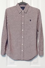 Ralph Lauren Button Down Shirt Plaid Check Long Sleeve Boys Size L 14-16 
